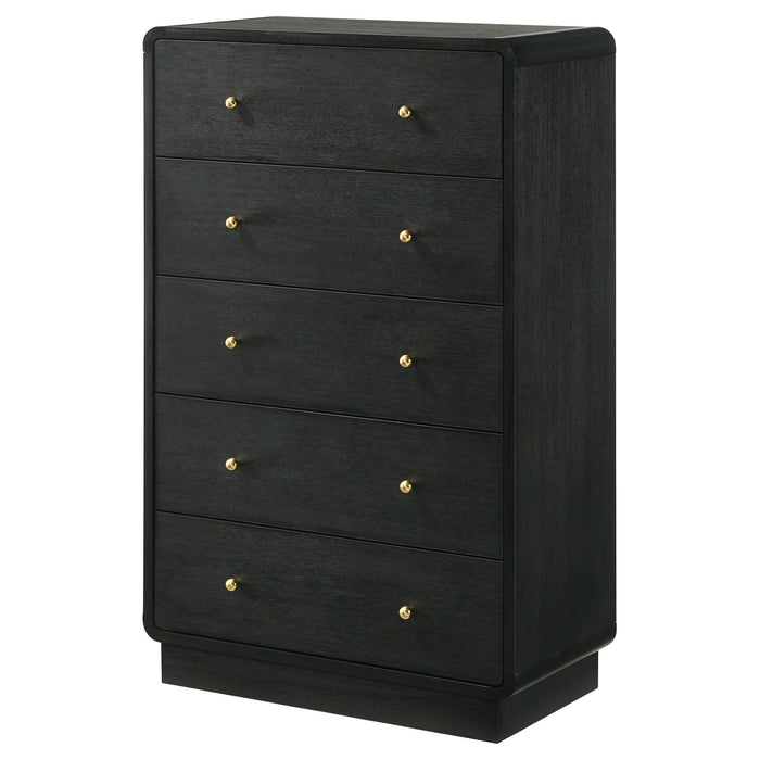 Cavelle - 5-Drawer Chest Of Drawers - Black