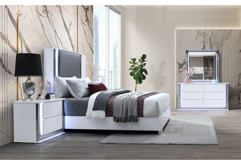 Ylime - Queen Bed Group With Vanity Set - White / Gray