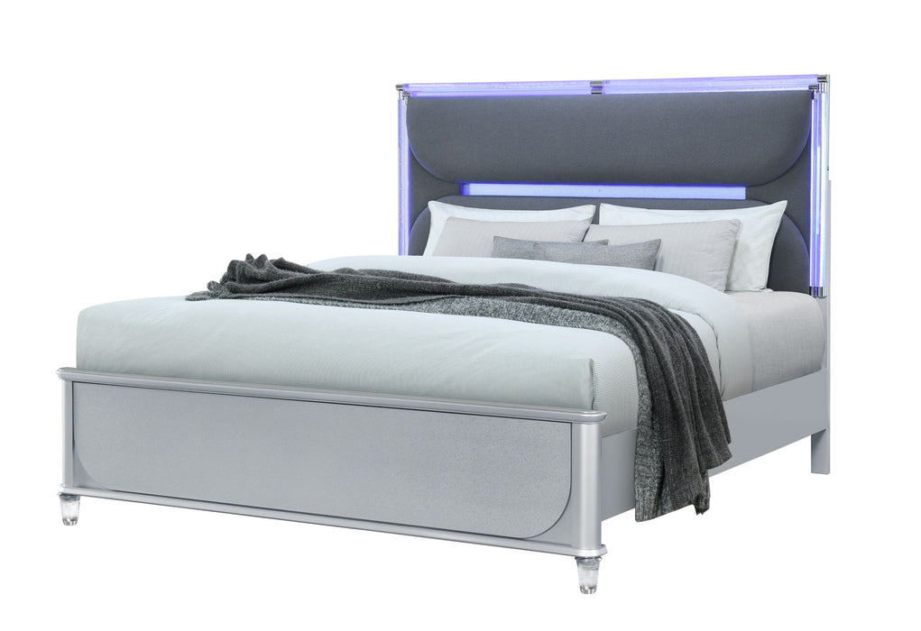 Lando - King Bed Group - Silver