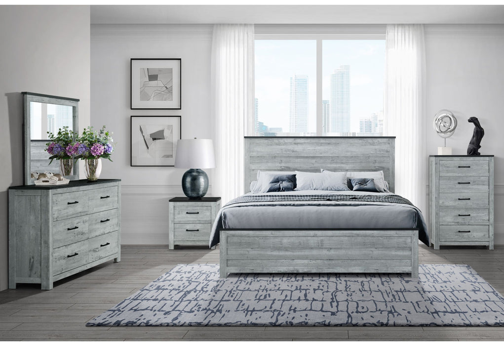 Ozark - Queen Bed, Dresser, Mirror And Nightstand - Grey Wash