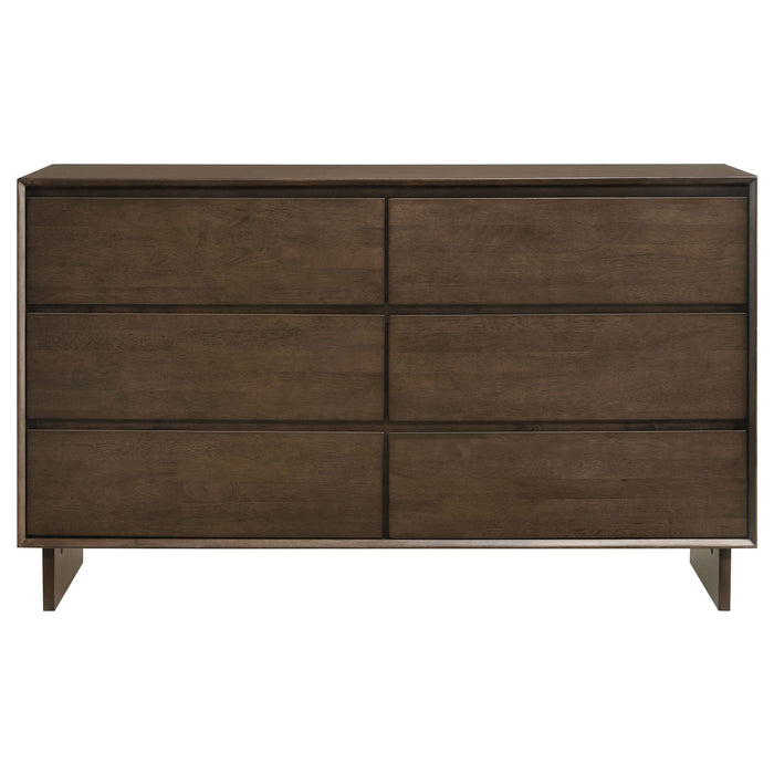 Glenwood - 6-Drawer Dresser Cabinet - Warm Brown