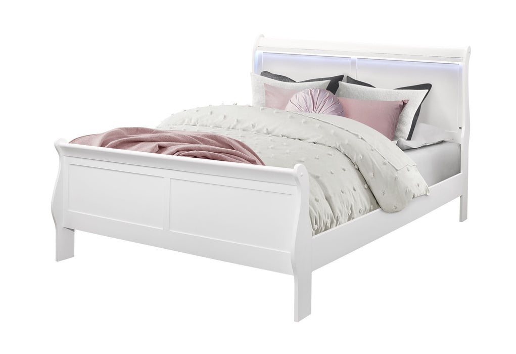 Charlie - Queen Bed Group With LED - White