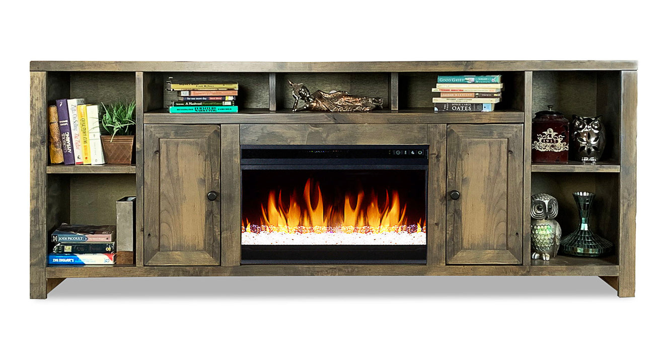 Joshua Creek - 84" Electric Fireplace TV Stand - Barnwood