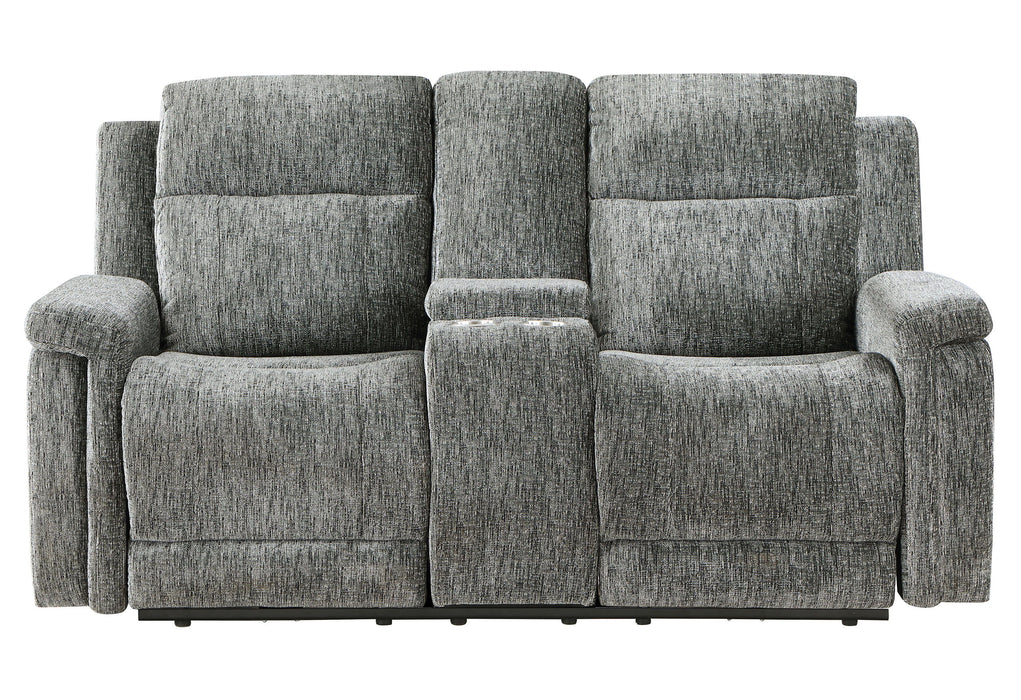 U1797 - Power Reclining Sofa / Power Console Reclining Loveseat / Power Recliner - Dark Gray