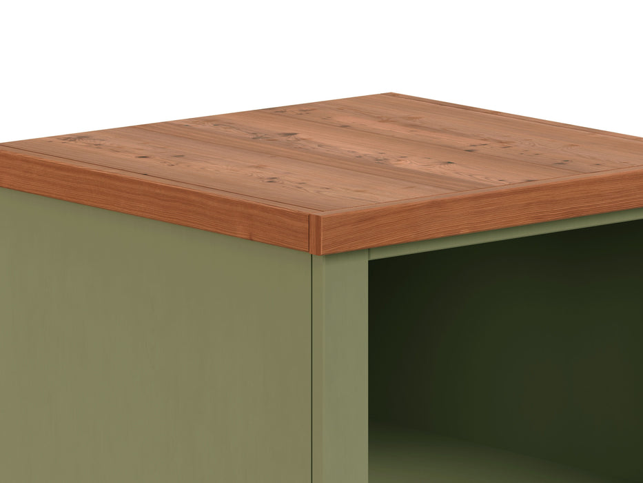 Vineyard - One Drawer File Cabinet - Sage Green / Fruitwood