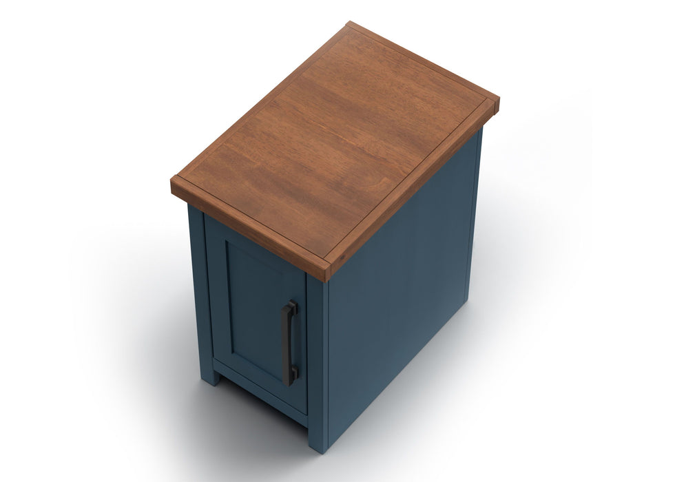 Nantucket - Chairside Table - Blue Denim / Whiskey