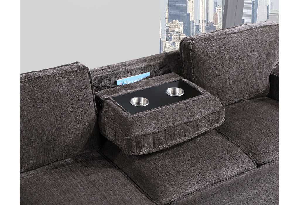 U0203 - Reversible Pullout Sofa Bed - Dark Gray