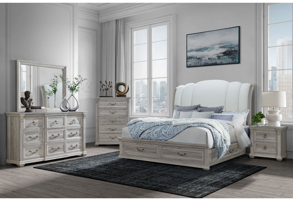 Rowan - King Bed Group With Storage - Natural / White