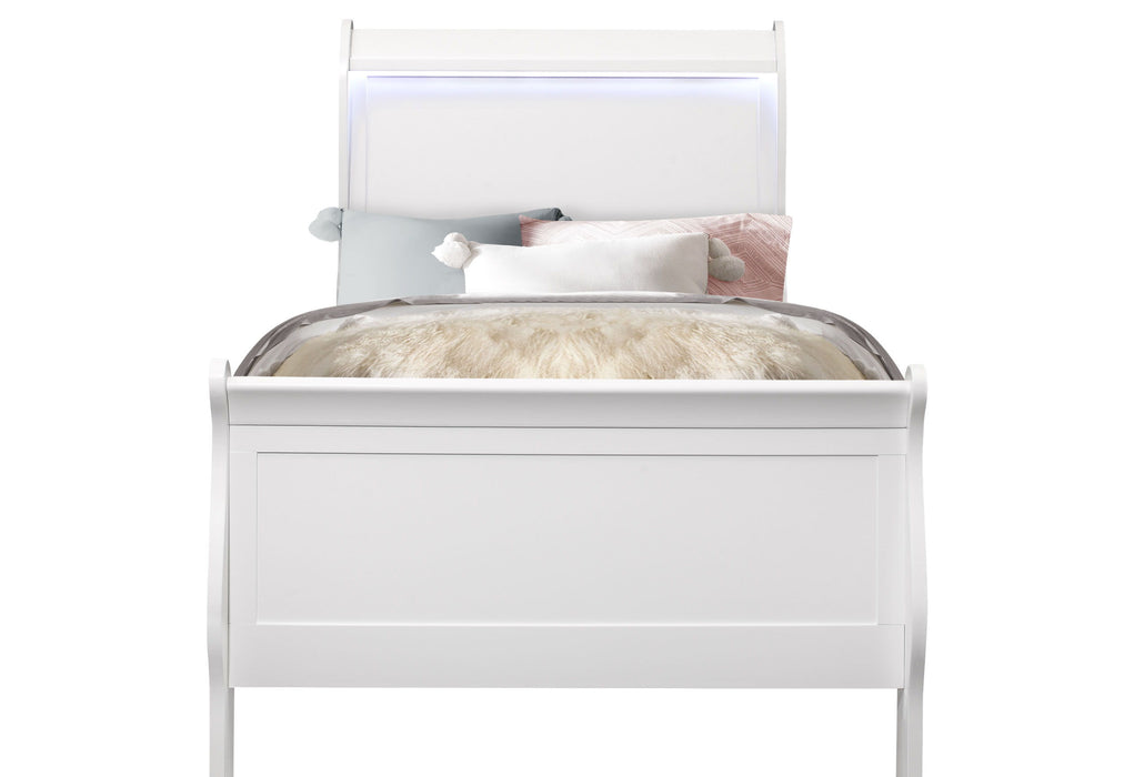 Charlie - Twin Bed, Dresser, Mirror And Nightstand - White