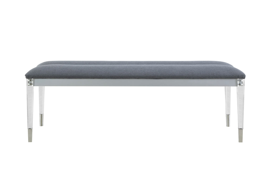 Lando - Bench With Acrylic Legs - Silver