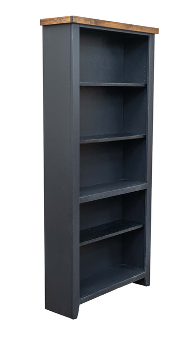 Essex - 5-Shelf Bookcase - Black / Whiskey