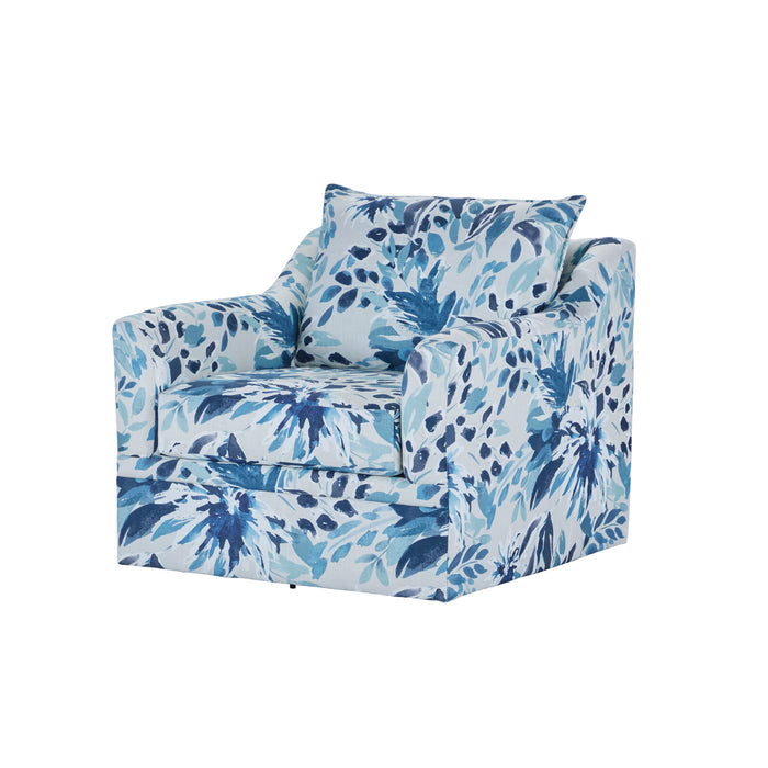 Sylvie - Swivel Chair - Blue / White