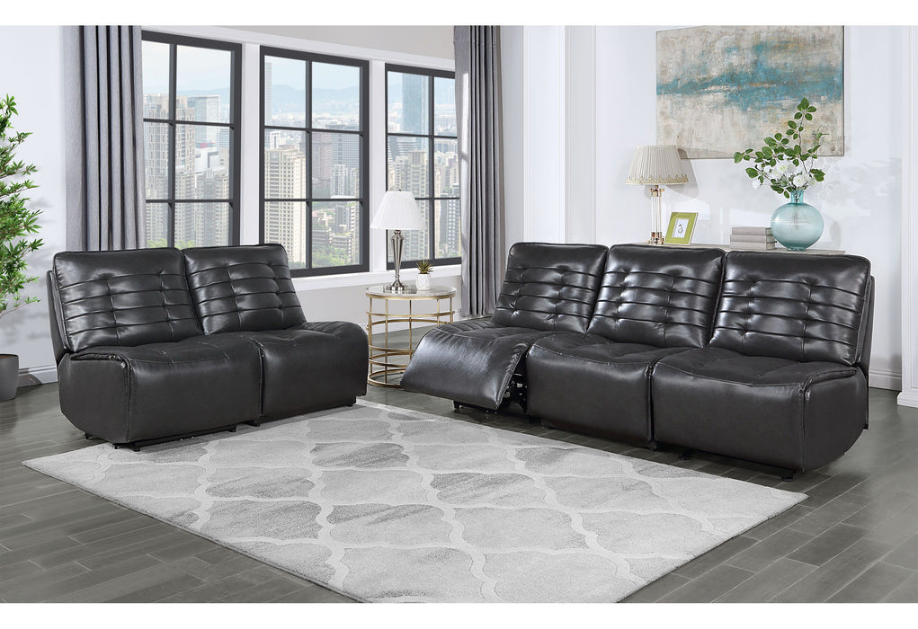 Build It Your Way U6066 - 3 Power Sofa - Blanche Charcoal