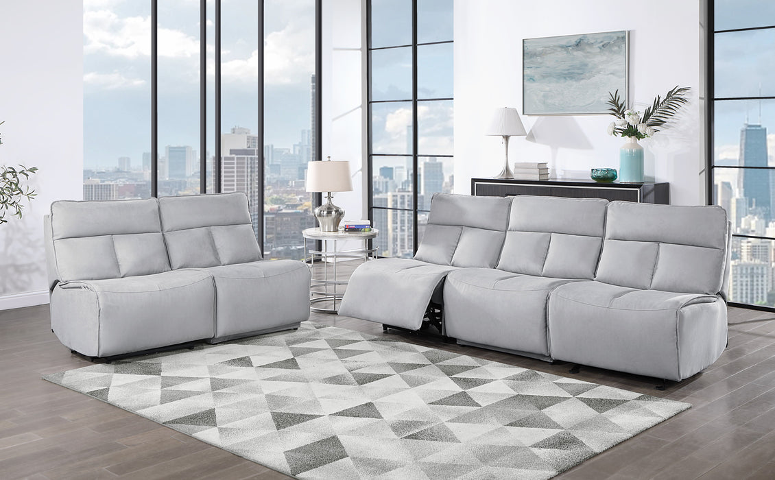 U8088 - Sofa And Loveseat With Armless Glider - Gray