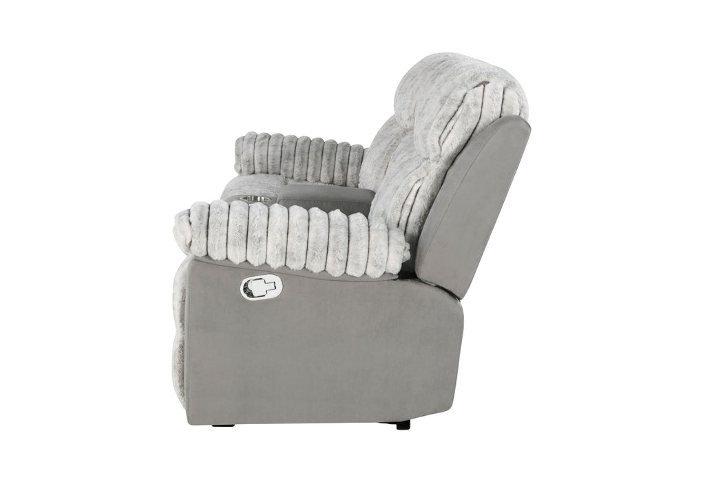 U6028 - Console Reclining Loveseat - Gray