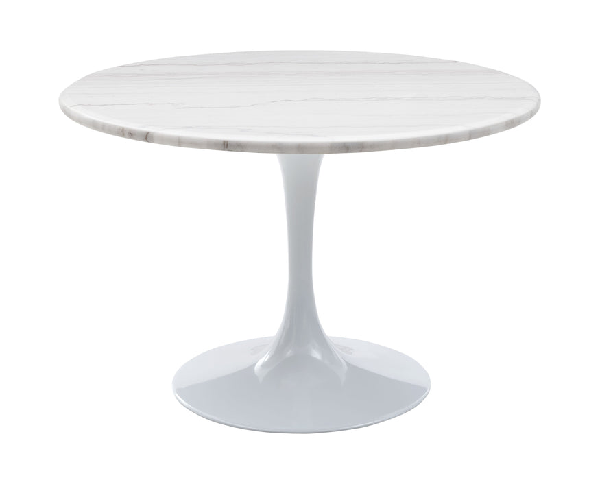 Colfax - White Marquina Marble Dining Set