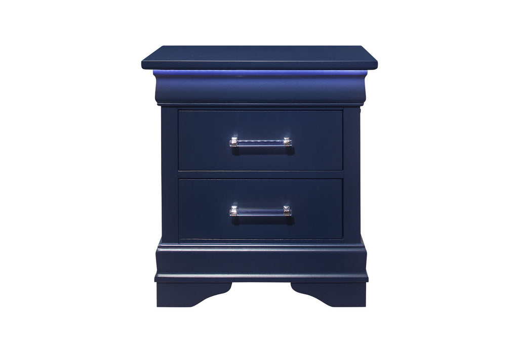 Charlie - King Bed And Nightstand - Blue