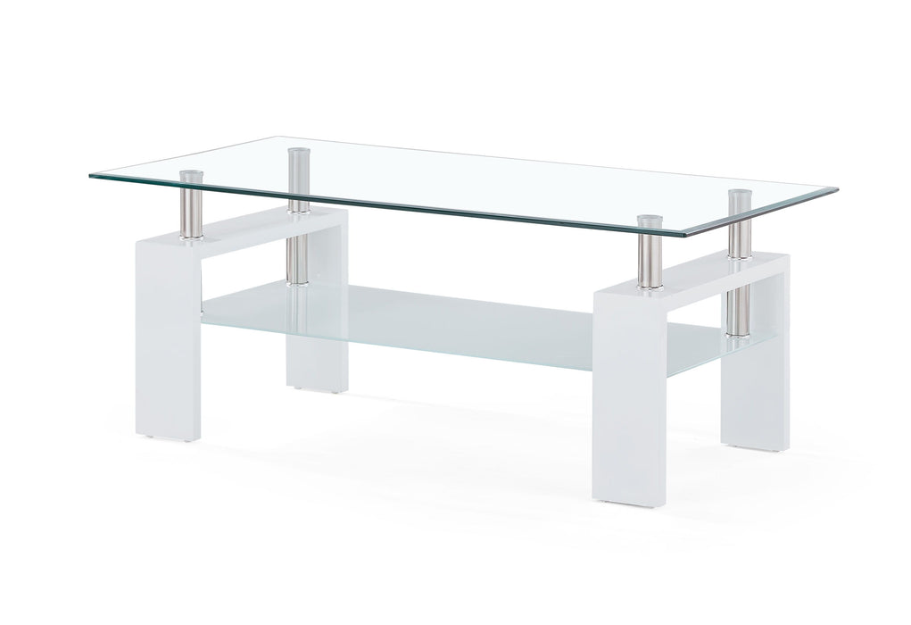 T648 - Coffee Table - Clear / White