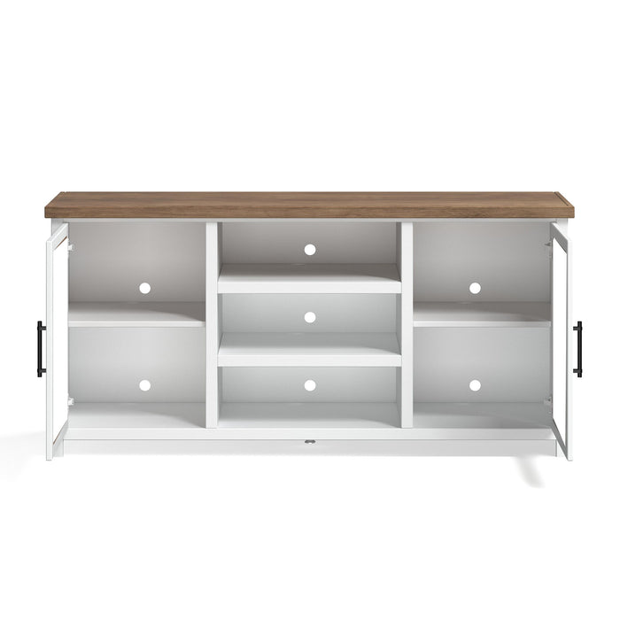 Hampton - 67" TV Stand - Jasmine Whitewash / Barnwood