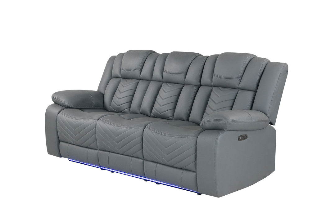 U7068 - 10 Power Reclining Sofa With Dining Table, WC And LED - Gray