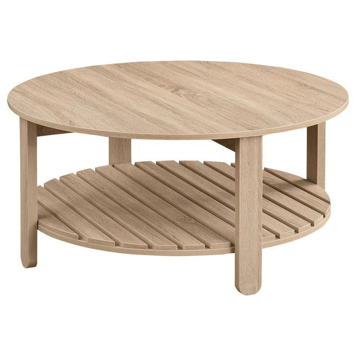 Fowler - 1 Shelf Round Engineered Wood Table