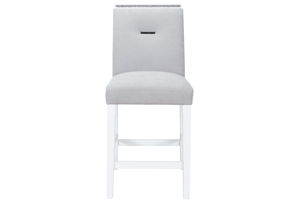 Monaco - Bar Table & Four Bar Stools - Light Gray / White