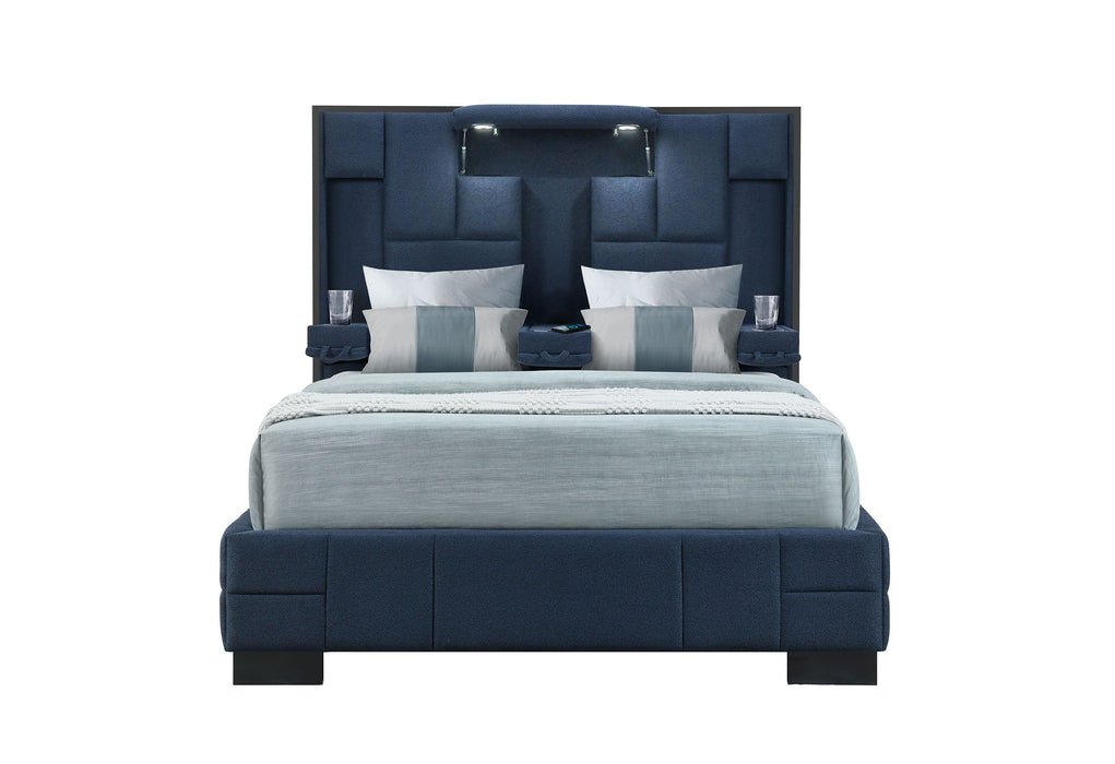 Oscar - Queen Bed - Navy Blue