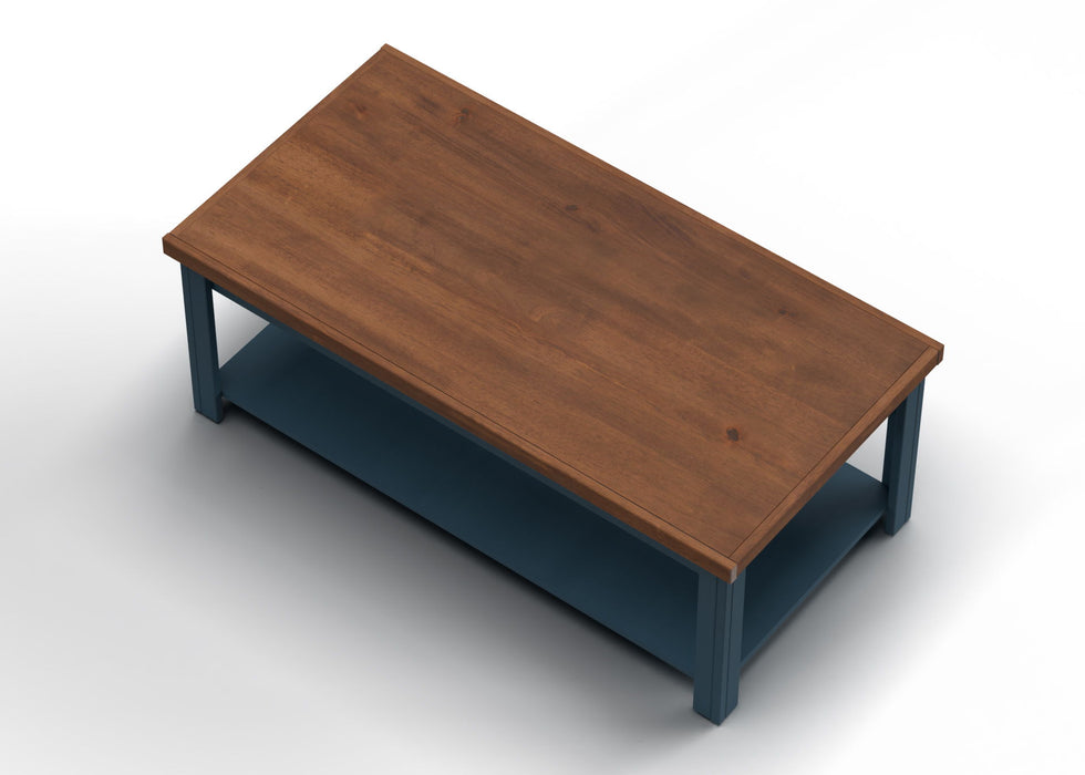 Nantucket - Coffee Table - Blue Denim / Whiskey