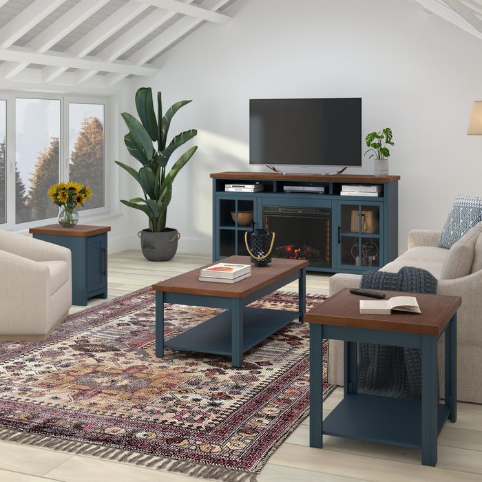 Nantucket - Coffee Table - Blue Denim / Whiskey