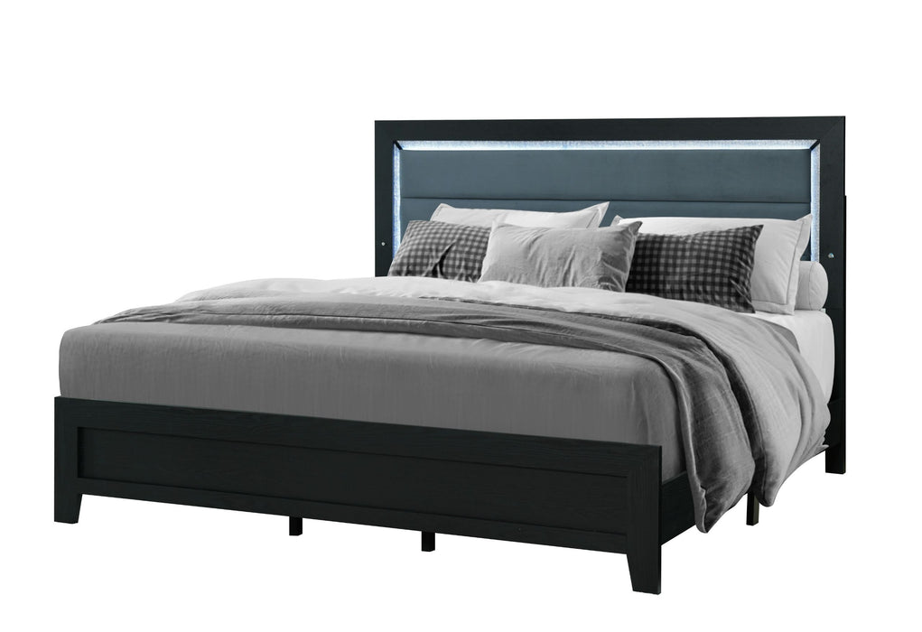 Reid - Queen Bed Group With LED - Black