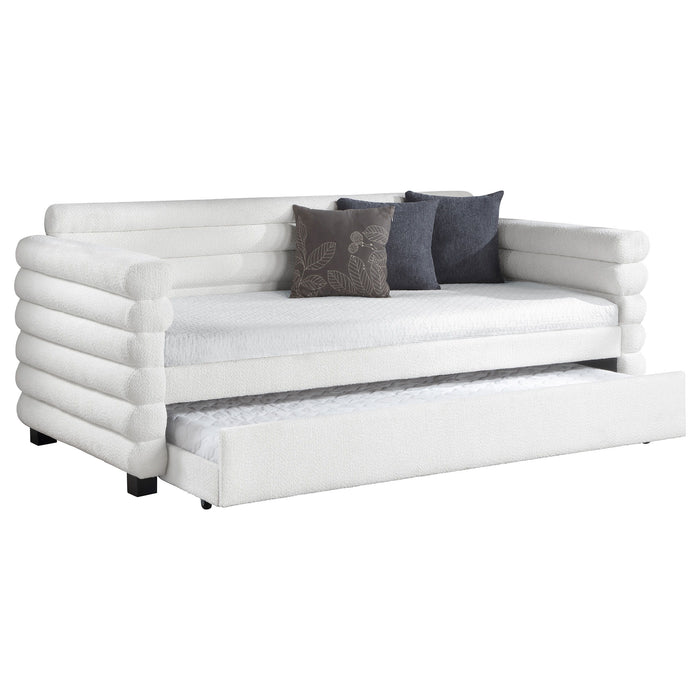 Patricia - Boucle Upholstered Day Bed With Trundle