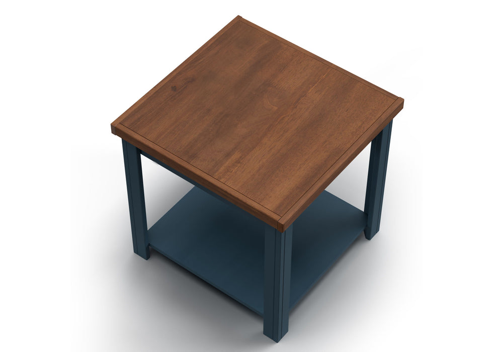 Nantucket - End Table - Blue Denim / Whiskey