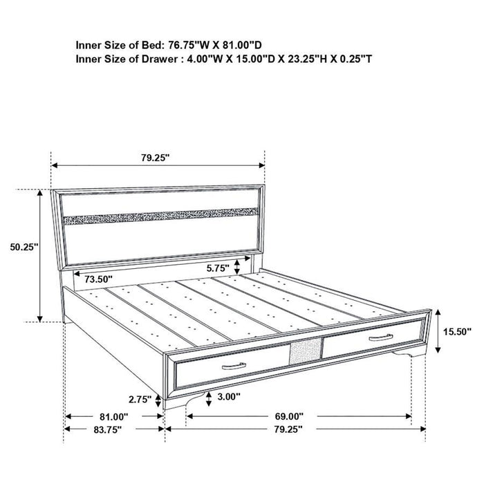 Miranda - Storage Wood Panel Bed