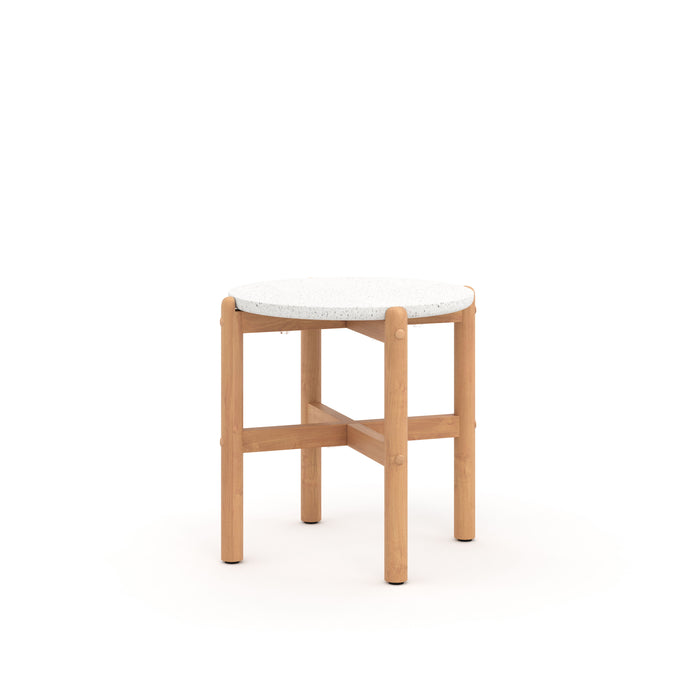 Solstice - End Table With Terazzo Top - White