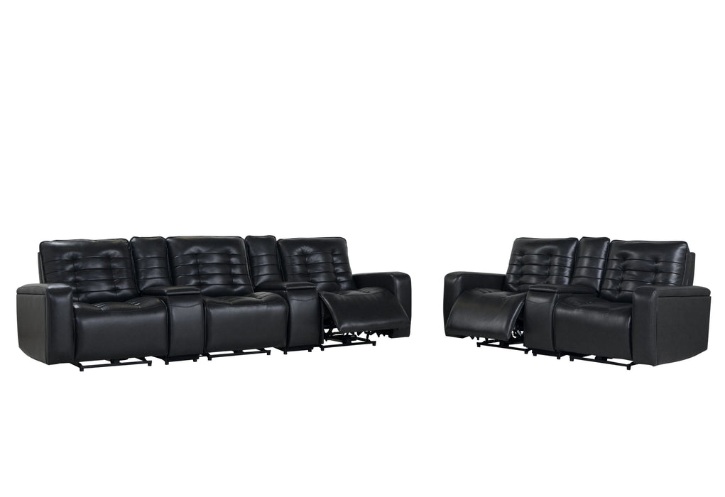 U6066 - Build It Your Way Sofa / Loveseat With Console - Blanche Charcoal