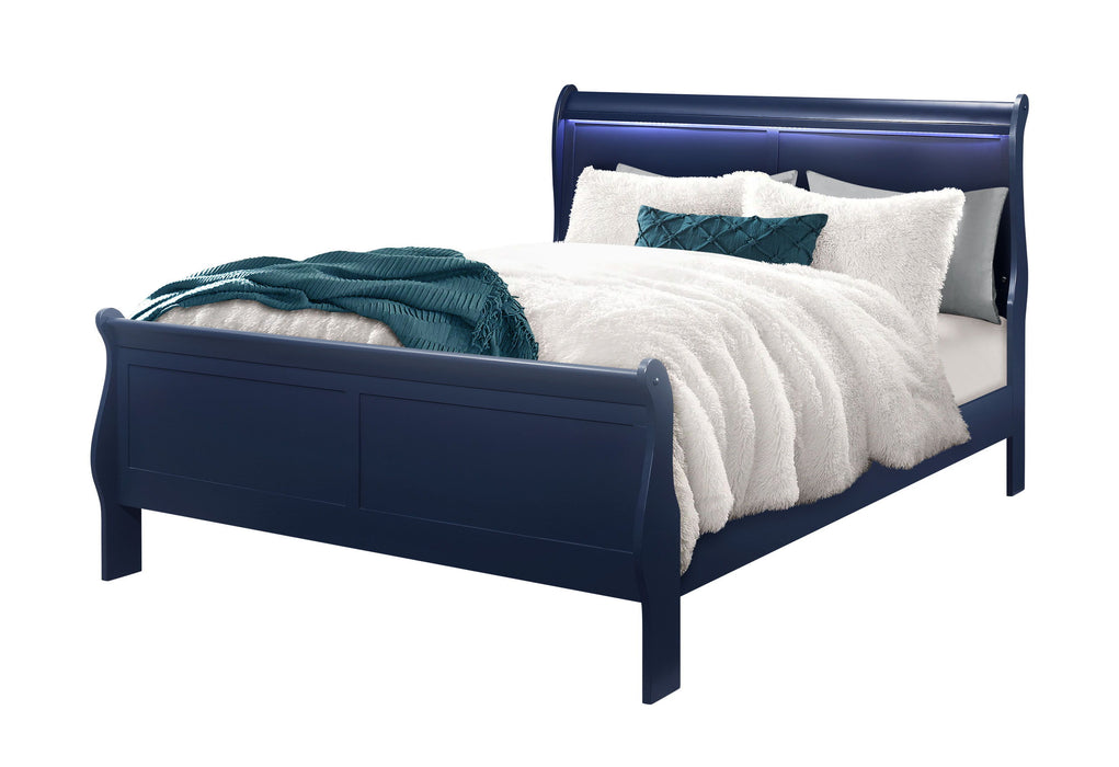 Charlie - Queen Bed Group With LED - Blue