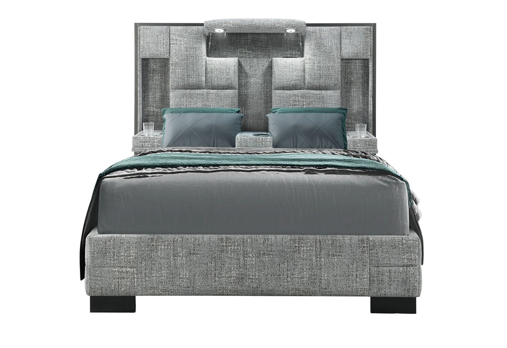 Oscar - Queen Bed Fabric - Dark Gray