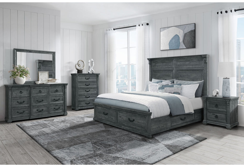 Tatum - King Bed Group With Storage - Dark Gray