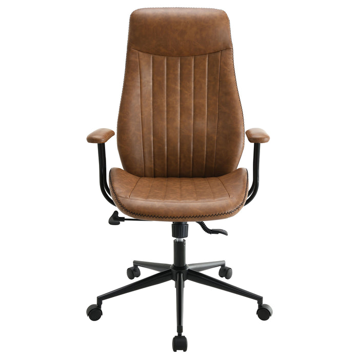 Ranger - Upholstered Adjustable Home Office Desk Chair- Brown