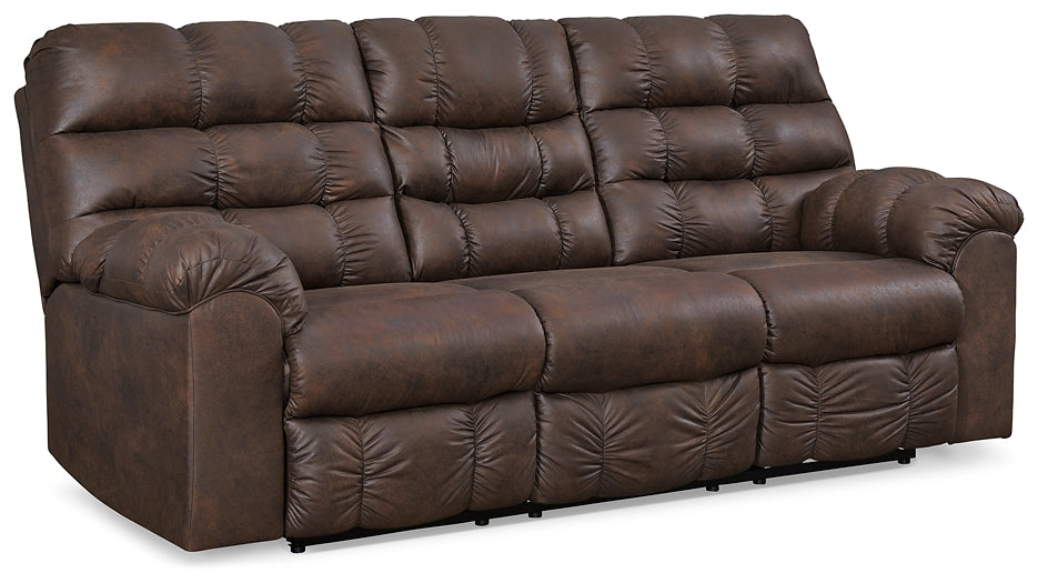 Derwin Reclining Sofa w/ Drop Down Table