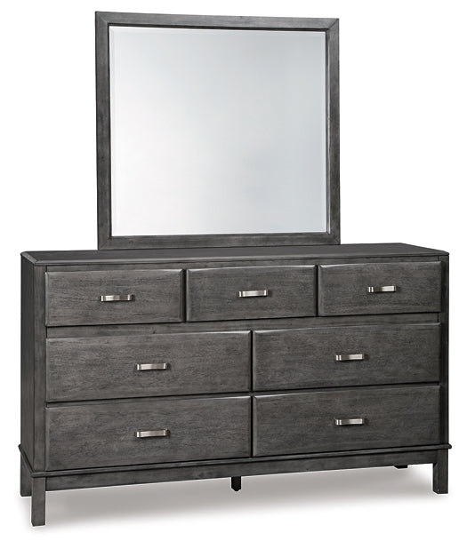 Caitbrook  Storage Bed With 8 Storage Drawers With Mirrored Dresser