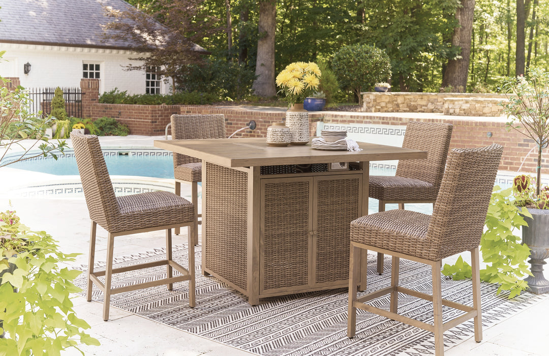 Walton Bridge Outdoor Bar Table and 4 Barstools