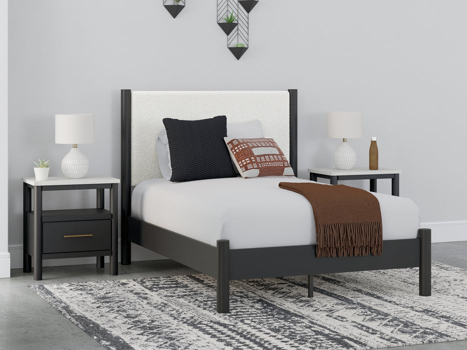 Ashley Express - Cadmori Full Upholstered Panel Bed with 2 Nightstands