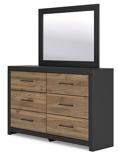 Vertani Full Panel Bed with Mirrored Dresser, Chest and 2 Nightstands