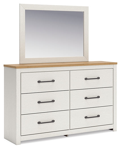 Linnocreek Twin Panel Bed with Mirrored Dresser and 2 Nightstands