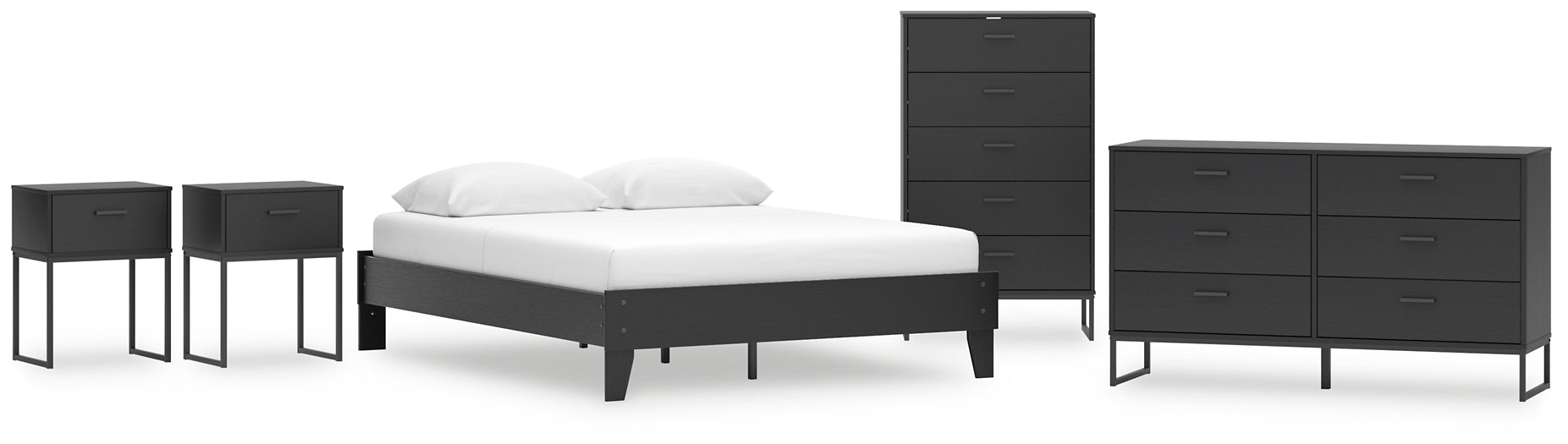 Ashley Express - Socalle Queen Platform Bed with Dresser, Chest and 2 Nightstands