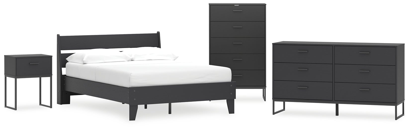 Ashley Express - Socalle Full Panel Platform Bed with Dresser, Chest and Nightstand