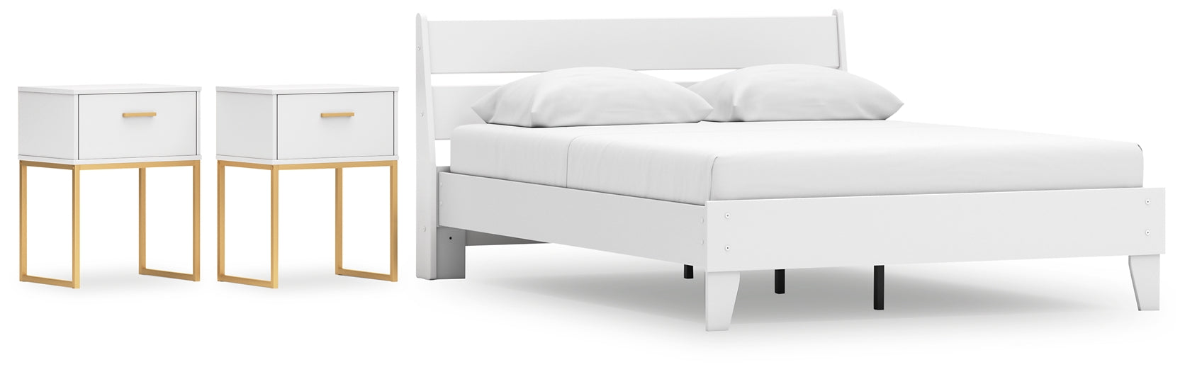 Ashley Express - Socalle Queen Panel Platform Bed with 2 Nightstands