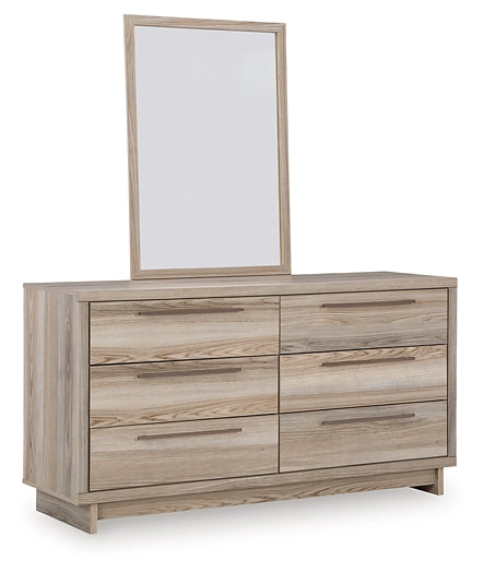 Hasbrick King Panel Headboard with Mirrored Dresser