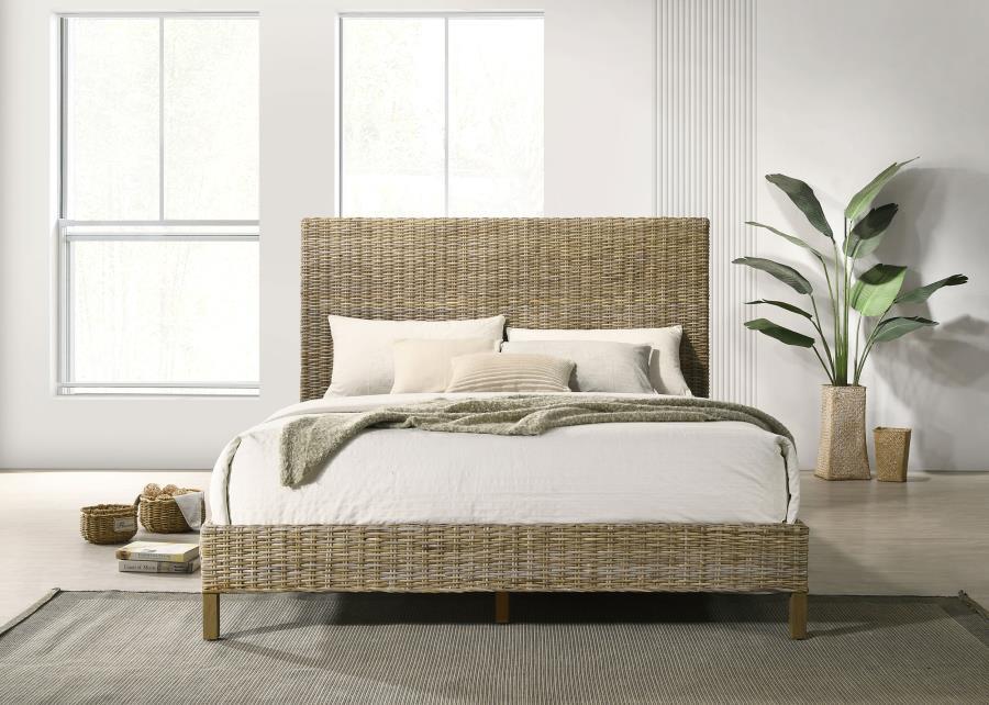 Zyla - Woven Rattan Panel Bed Kubu